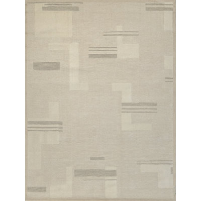 Nicada hand-tufted New Zealand Wool Silver/Ivory Area Rug
