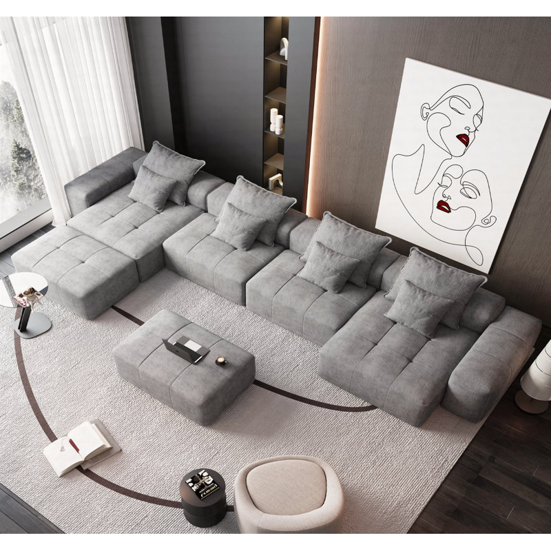 Canapé modulaire surdimensionné Boneless, Gris