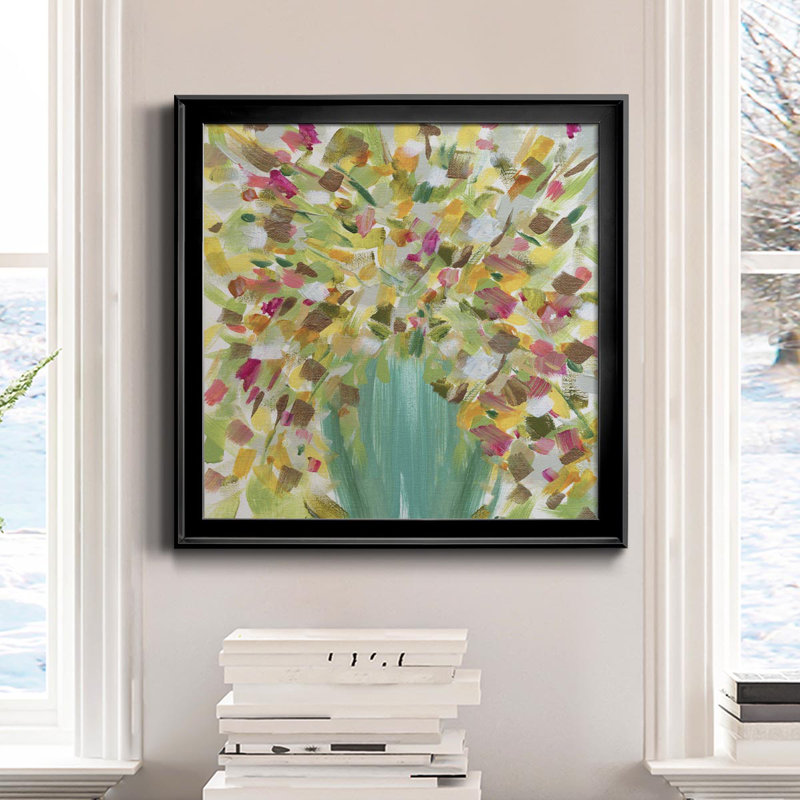 «Tropical Whimsy Arrangement», peinture sur toile encadrée, Noir, H 26,5 po x l 26,5 po x P 1,5 po