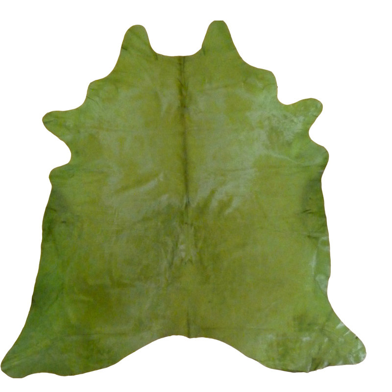 Tapis vert en cuir de vache 6 pi x 7 pi