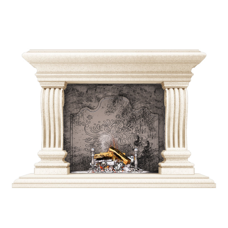 San Lazzaro Fireplace Surround, Acid Wash Beige