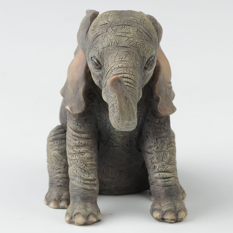 3.15 inches L Multicolor Baby Elephant-Sitting And Facing Ahead made of Resin