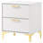 White And Gold 2-Drawer Rectangular Nightstand-1532708096
