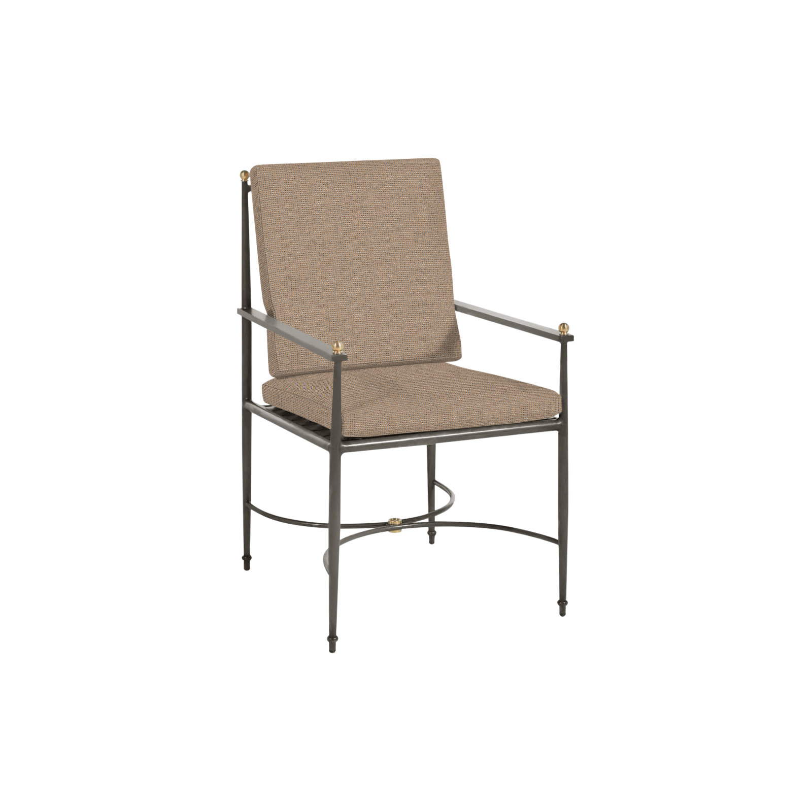 Roma Wrought Aluminum Outdoor Arm Chair, No Welt, Perigold Play Camel
