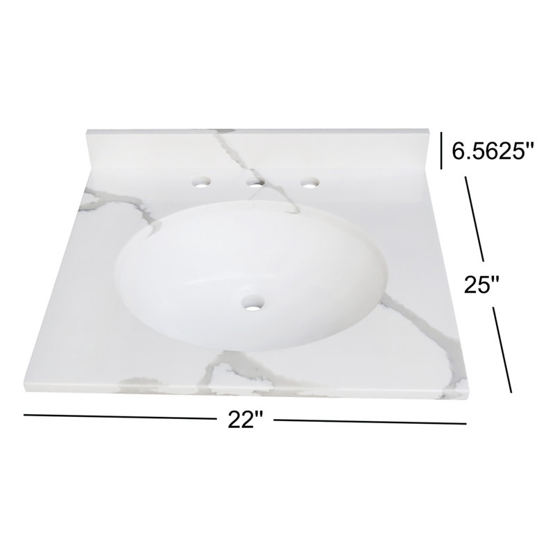 Kingston Brass Norbiton 25-Inch Solid Surface Vanity Top