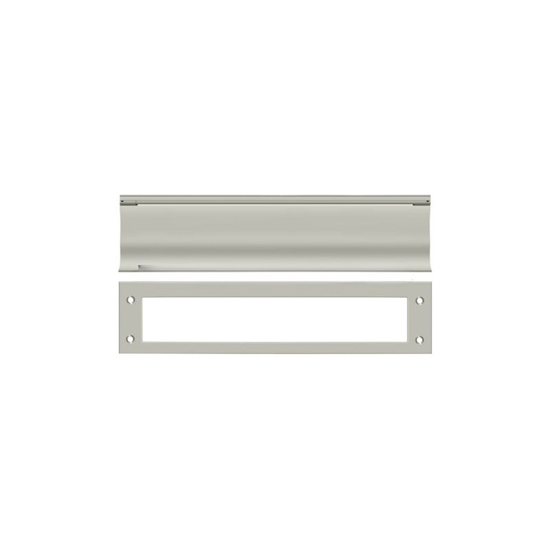 13" x 3" Brass Mail Slot, Brushed Nickel