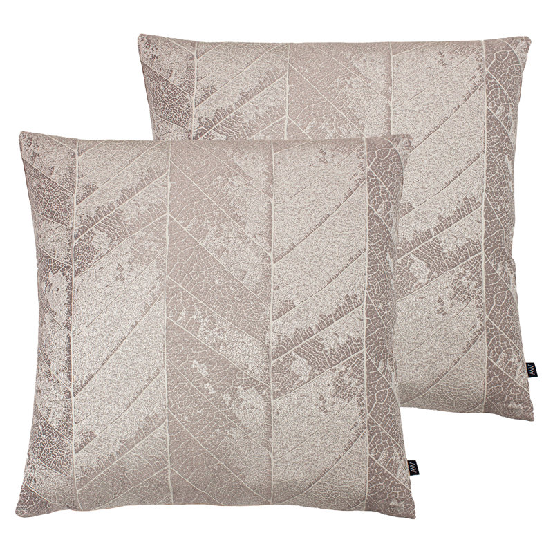 Ashley Floral Square Throw Cushion, Feather, Mauve/Dusty Pink