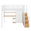 Lit mezzanine double en métal avec bureau et tablettes de rangement-1947932307