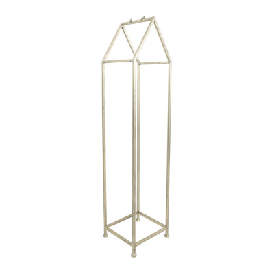 Metal House Shaped Fire Wood Holder with Handle Nickel