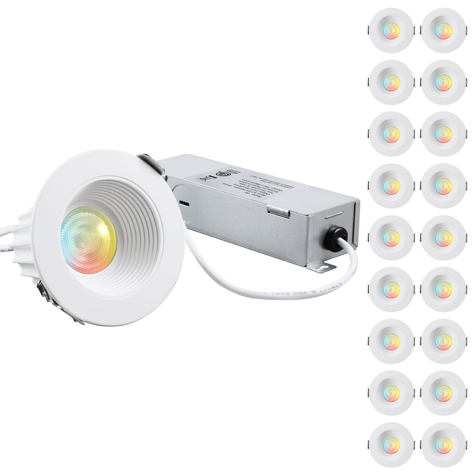 TORCHSTAR 2'' Selectable Color Temperature Dimmable LED Canless Recessed Lighting  Kit