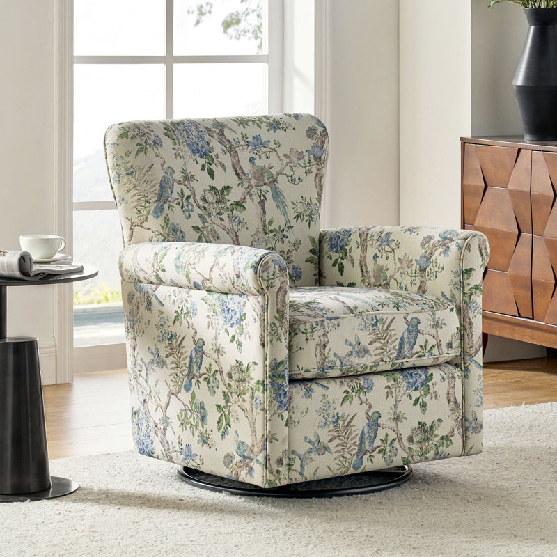 Cofer 77.40cm Wide Tufted Polyester Yes Armchair, Bird Floral