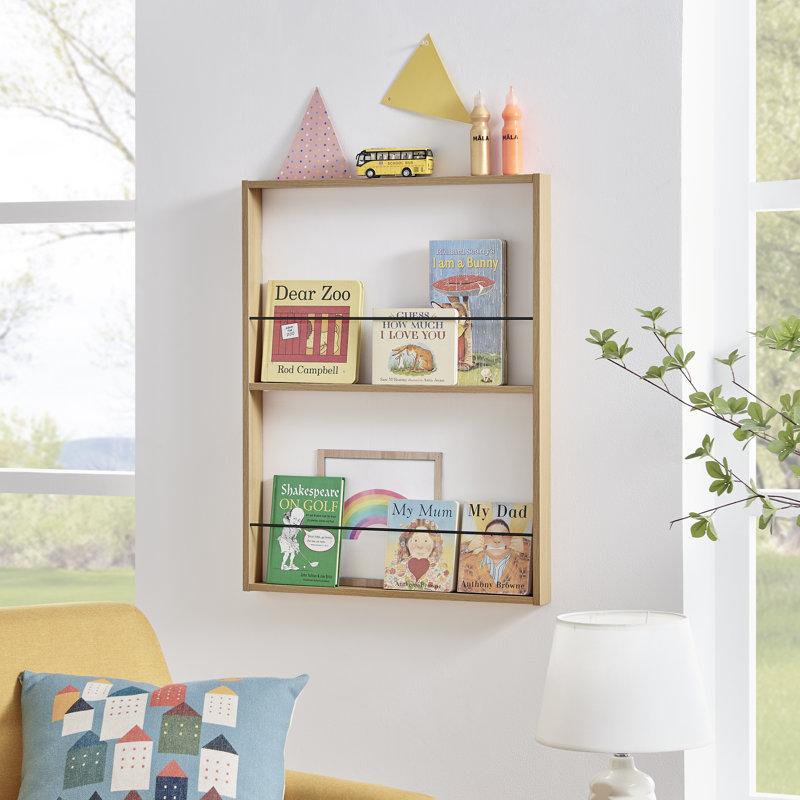 Kropf 2 Tier Wall Mounted Kids Bookcase or Magazine Display