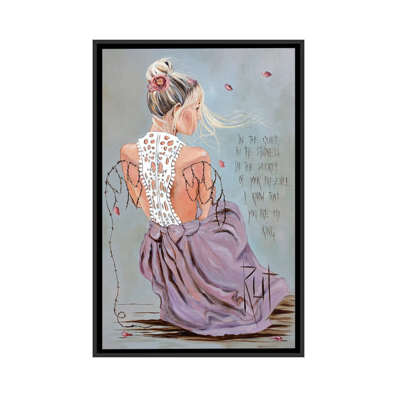 "In the quiet" par rut art Creations, reproduction d’art, H 18 po x l 26 po x P 1,5 po, Toile avec cadre noir, Pas de tapis
