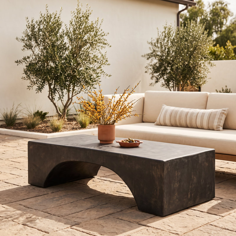 Rectangular Outdoor Coffee Table , 35 " W 60 " D