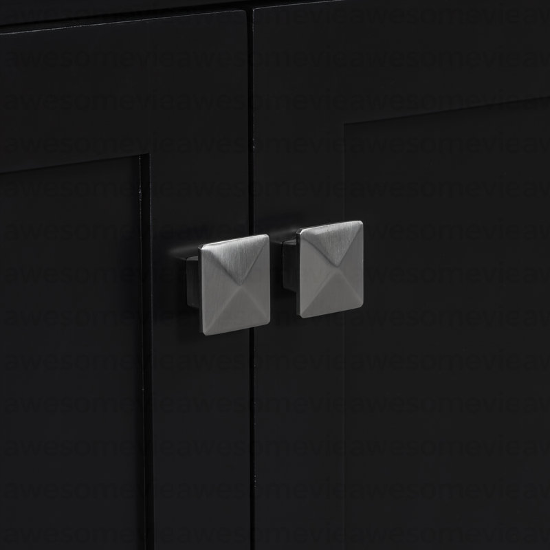 Meuble-lavabo de 30 po avec lavabo en céramique, armoire de salle de bain simple noire moderne avec 2 portes et une tablette, portes à fermeture douce