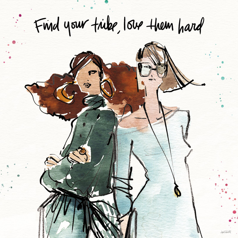 " Girlfriends III " by Anne Tavoletti Painting Print, 12" H x 12" W x 1.25" D