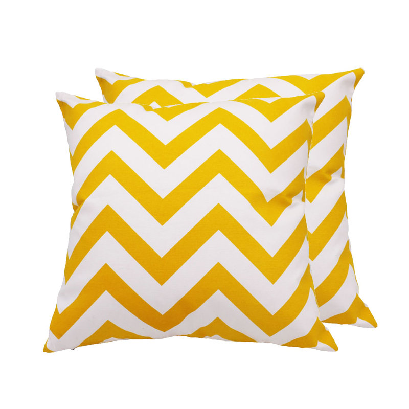 Los Angeles Chevron Cotton Pillow Cover, Yellow