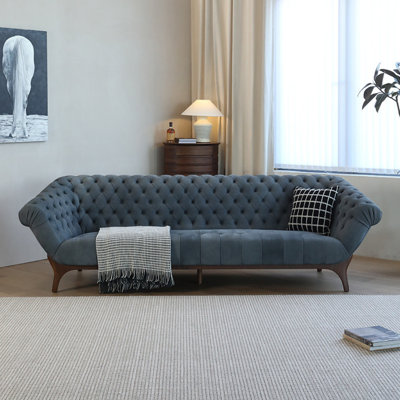 American Light Luxury Retro Blue Sofa