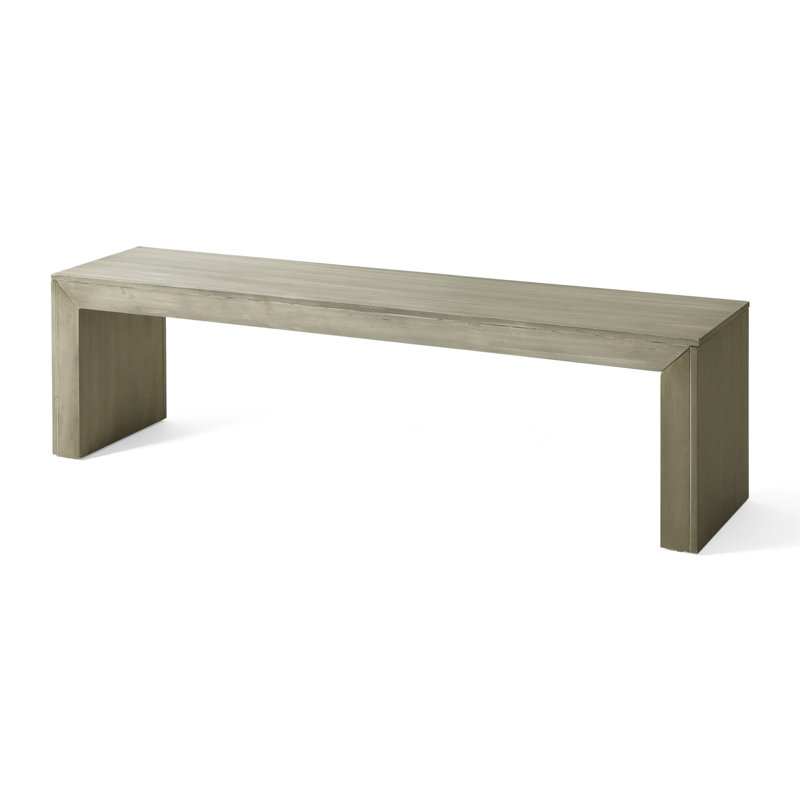 Banc de salle à manger en bois gris et taupe, inspiré, cadre de 63 po, durable, esthétique d'assemblage minimal, long et facile à assembler