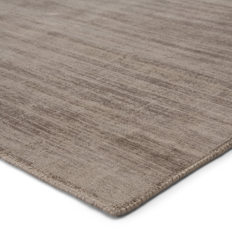 Tapis gris foncé tissé à la main, Rectangle 9 pi x 12 pi