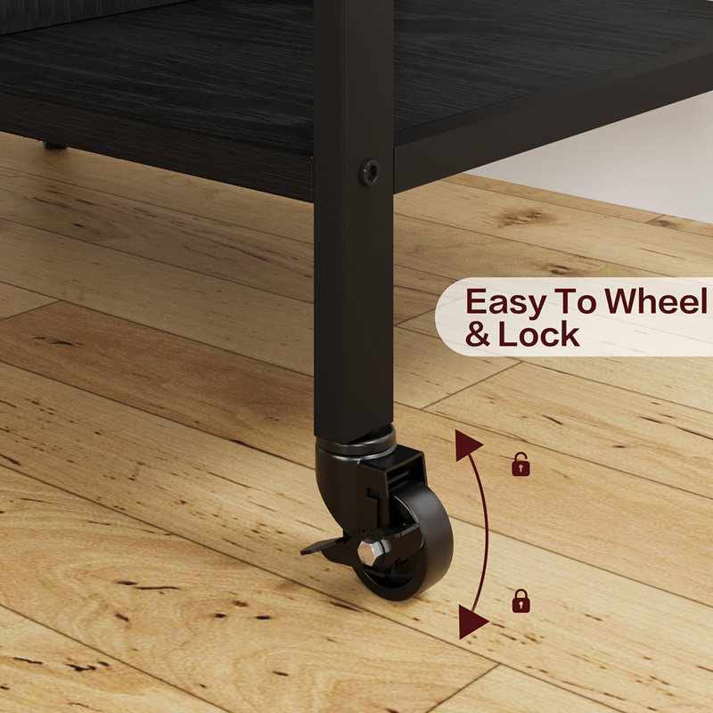 Sorin End Table,  Brown Top/Black Base 