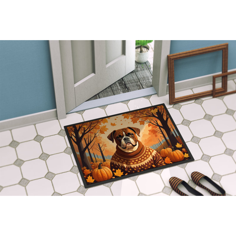 Boxer Fall Indoor or Outdoor Mat, L 24 po x L 36 po