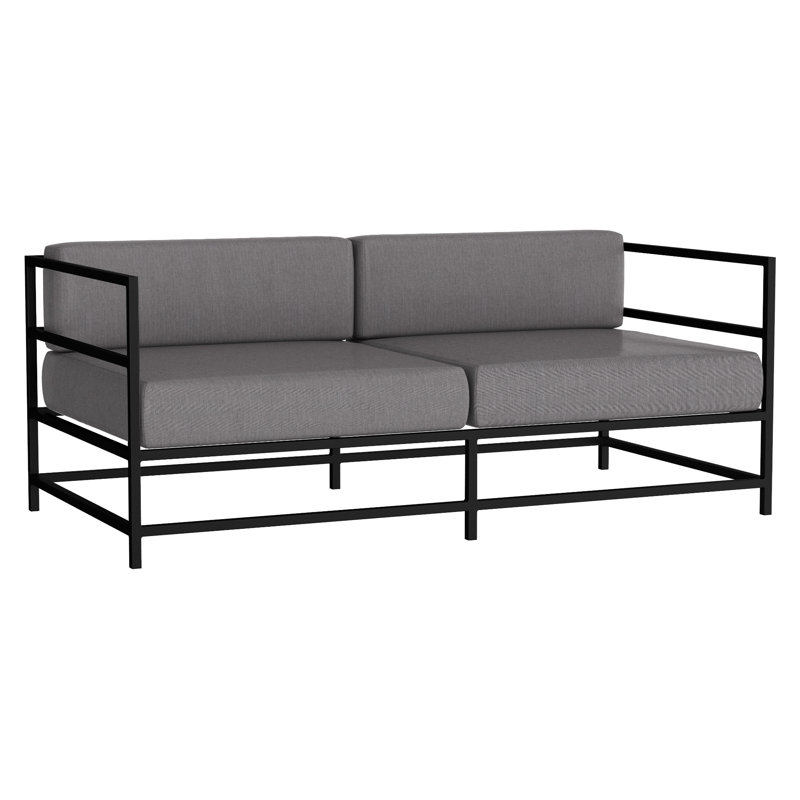 Causeuse Delano, NO, Toile granit Sunbrella®, Noir Tex
