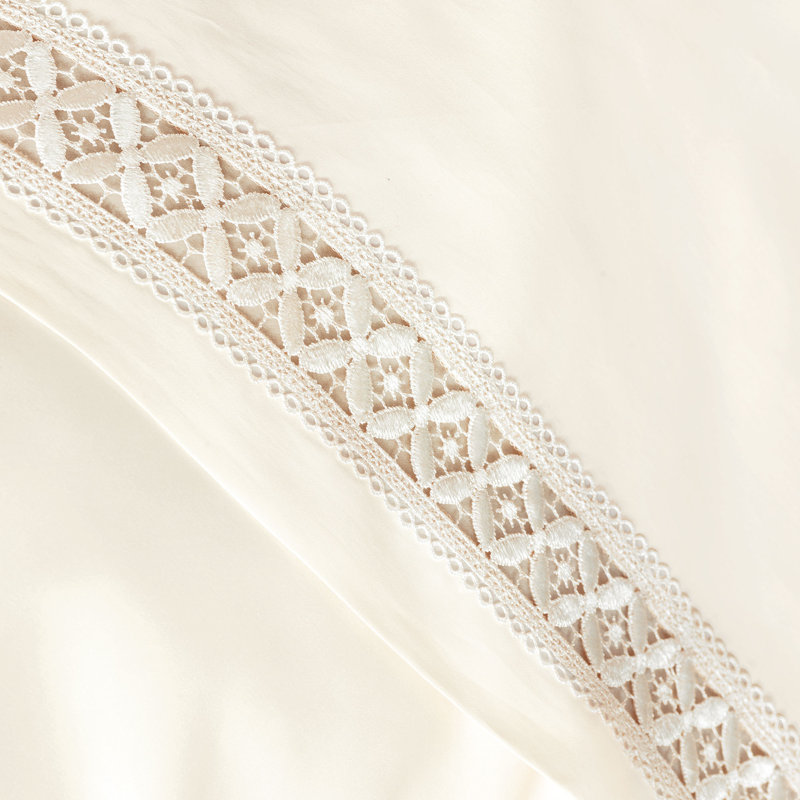 Juliet Flat Sheet, King Flat Sheet, Ivory/Ivory