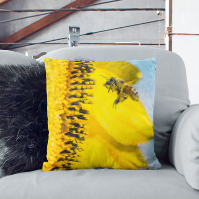 Busy Bee & Flower Cushion with Filling