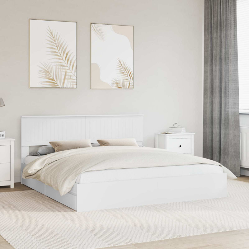 Bed, White, Kingsize (5')