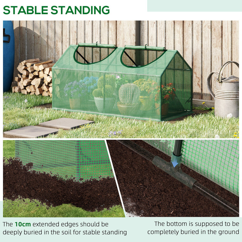 4' x 2' x 2' Green Portable Mini Greenhouse with PE Cover