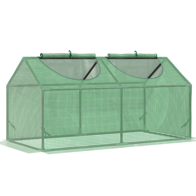 Small Portable 4' X 2' Greenhouse With Pe Cover And Roll - Up Windows, For Indoor Outdoor Garden Care, Protects From Cold Wind, Retains Warmth, Protection, Strong Steel Frame, Wind Proof, Assembly