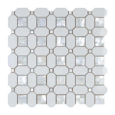 Carrelage mosaïque en marbre blanc Thassos
