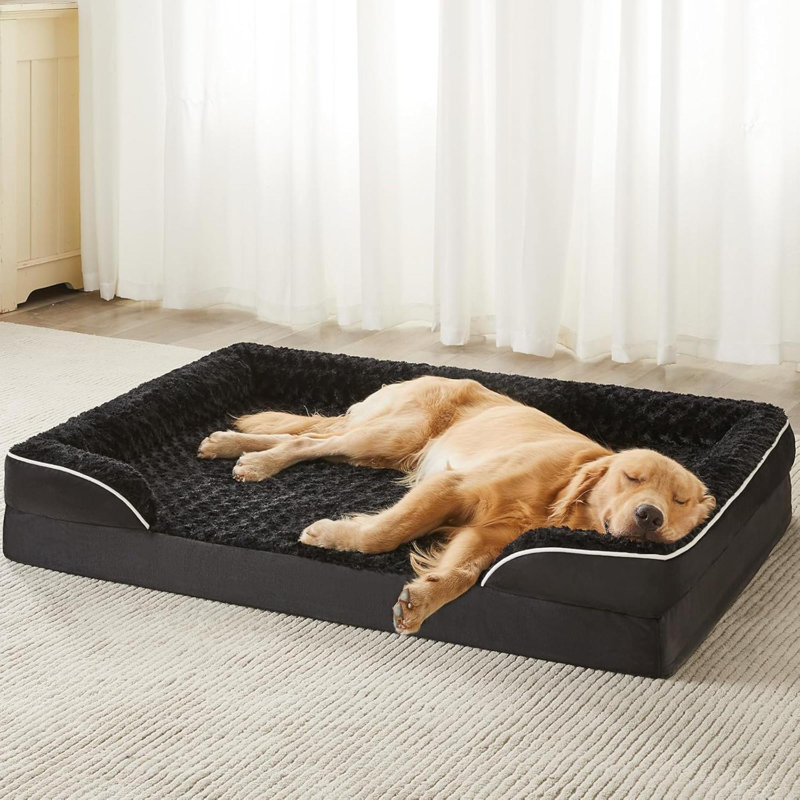 Dog Bed For Extra Large Dogs, Washable Dog Bed With Waterproof Lining & Non-Skid Bottom, Orthopedic Egg Foam Couch For Pet Sleeping, Pet Bed