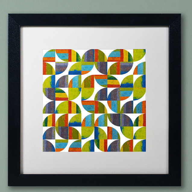 « quarter arrondis 6,0 », reproduction d’art sur toile encadrée, H 16 po x l 16 po x P 0,5 po, Blanc