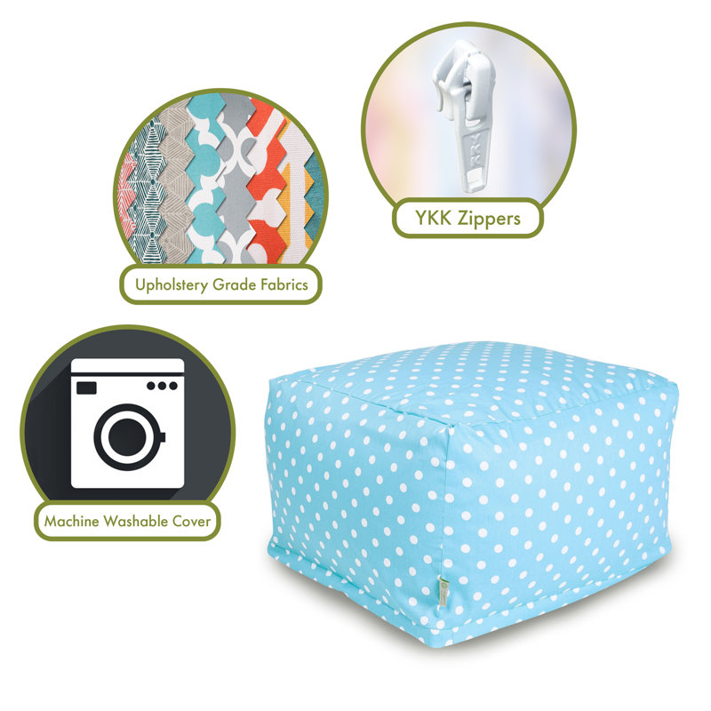 Upholstered Pouf, Aquamarine