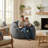 Shell-Shaped Faux Fur Bean Bag Chair, Seashell Design Beanbag Sofa for Living Room & Bedroom-601042322