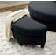 Fauteuil pivotant rembourré capitonné avec repose-pieds-222503133