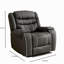 Fauteuil inclinable manuel en microfibre 1 place avec accoudoirs confortables et canapé simple à dossier pour le salon, noir