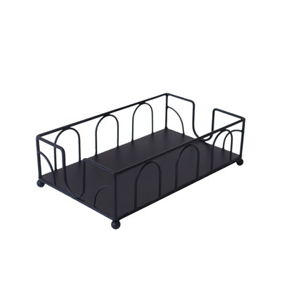 VIP Metal 9 in. Black Tissue Basket