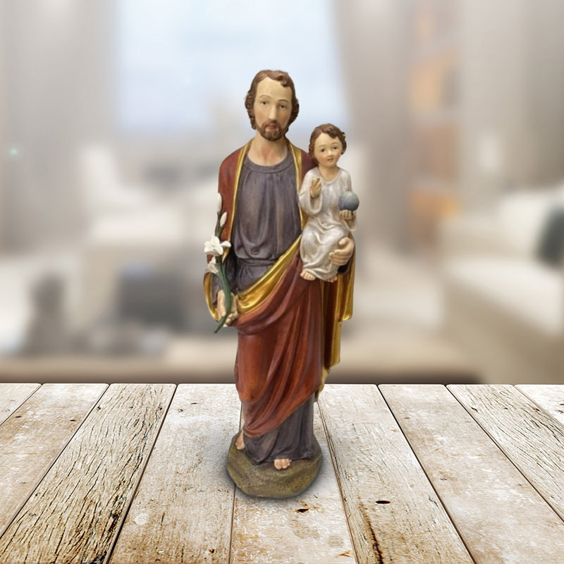 12 "Saint Joseph tenant un bébé Jésus, Figurine 2 cadeaux uniques