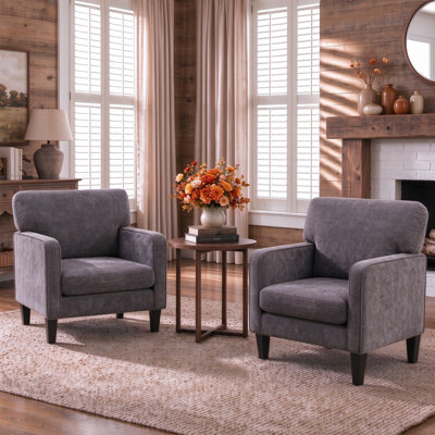 Modern Upholstered Arm Accent Chair, Living Room Single Sofa, Comfortable Ergonomic Reading Chair