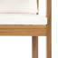 Ensemble de 4 chaises de patio modernes en bois d'acacia avec coussins crème pour la salle à manger