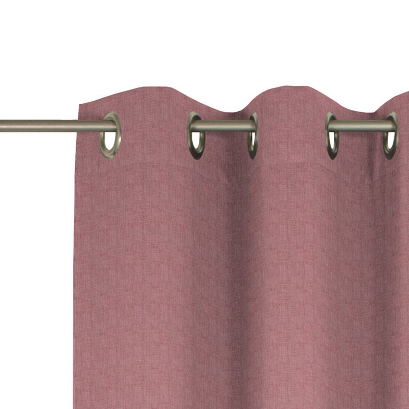 Pearce Polyester Semi Sheer Curtain Single Panel, 145cm Width x 132cm Drop, Dark pink