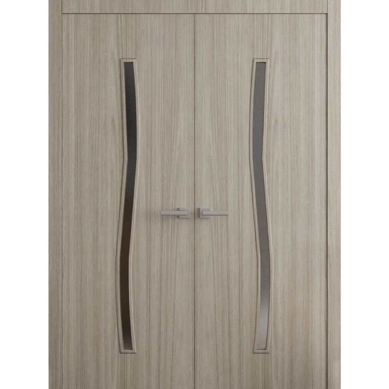 Intérieur double portes françaises essentielles ESSENTIAL 8002 - Cadre de panneau intérieur en bois massif - Portes de placard pour chambre à coucher moderne