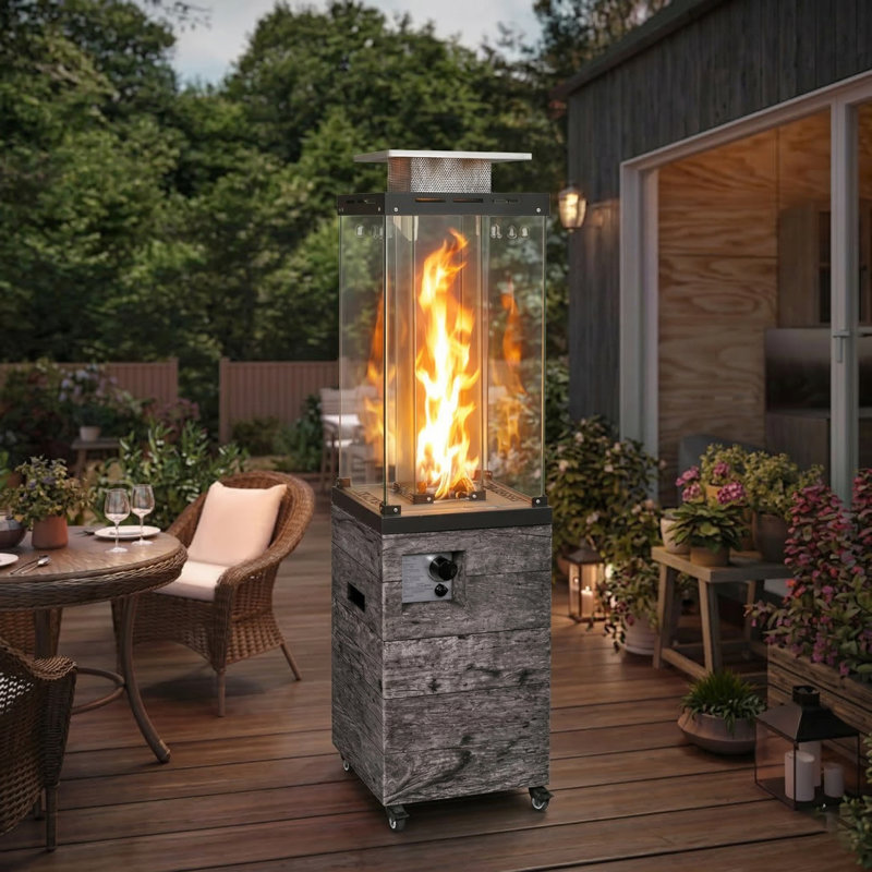 Chauffe-terrasse au propane 41 000 BTU, Fil du bois, gris