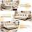 89" Velvet Sleeper Sofa Bed, Pull-out Convertible Couch Bed, Upholstered Chesterfield Sofa Bed with 4 Pillows, Beige-723470130