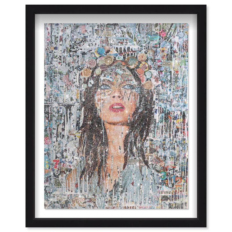 Katy Hirschfeld - Brunettes Have More Fun Print Glam Collage by Oliver Gal, Black Frame, , 21.5" H x 17.5" W, Black