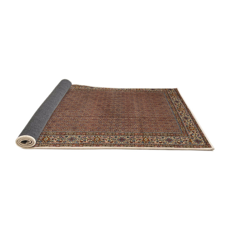 Tapis oriental brun / crème / gris, Rond 8 pi