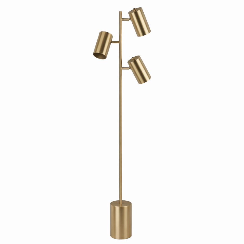 Lampe sur pied en laiton doré